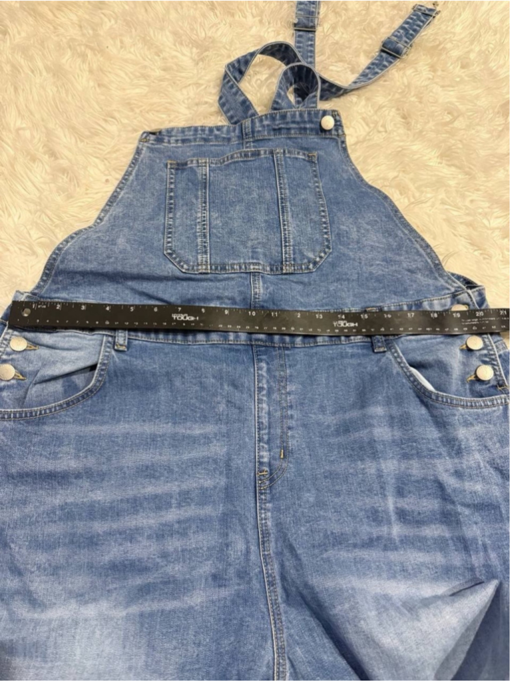 Flamingals Wash Multi Pocket Mid Waist Straight Leg Overalls 4XL - Picture 3 of 6